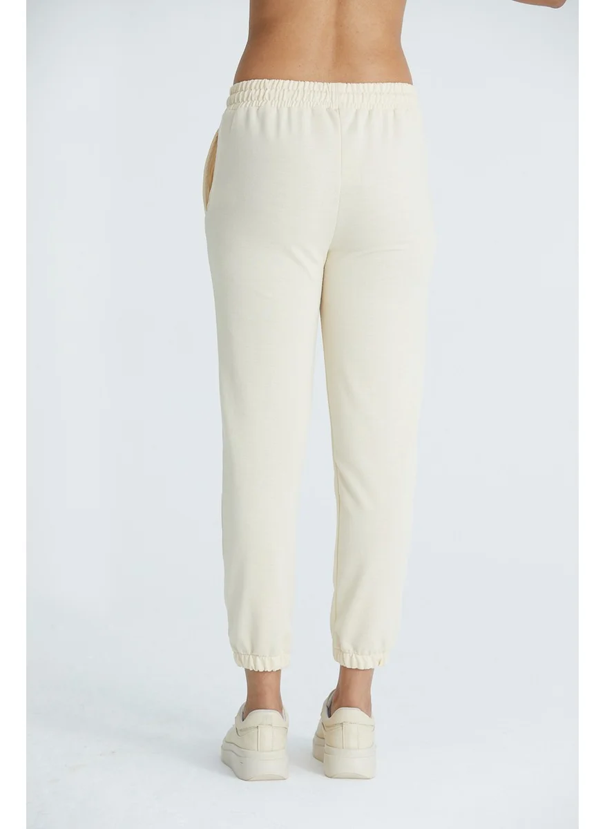 Twenty3 Women's Basic 2 Thread Lycra Regular Fit Sweatpants with Elastic Legs