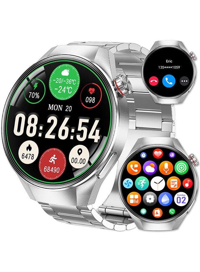 RollsTimi Men's Smartwatch 1.75" AMOLED, Bluetooth Calls, Sleep Monitor, Fitness Tracker, IP67 Waterproof Smart Watch for Men, Compatible with Android/iOS, Voice Assistant