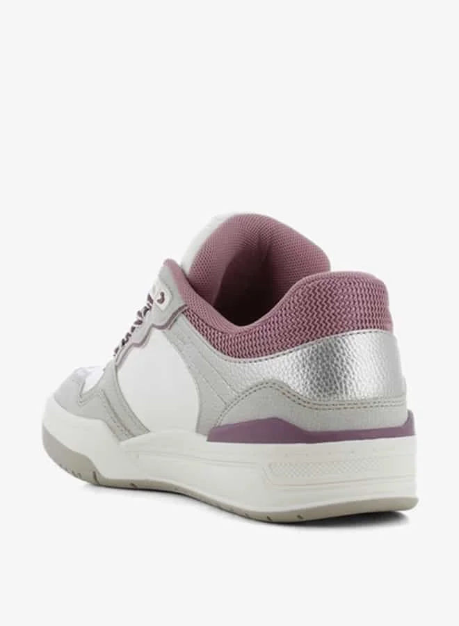 SJ Women's Panelled Lace-Up Low Ankle Sneakers