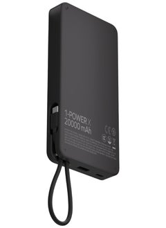 Momax 1-Power X Battery Pack 20000 mAh Power Bank with Built-in USB-C PD Cable - Black  - Image 3