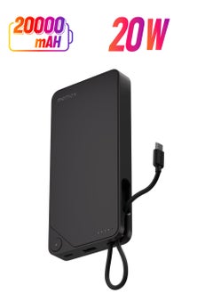 Momax 1-Power X Battery Pack 20000 mAh Power Bank with Built-in USB-C PD Cable - Black  - Image 1