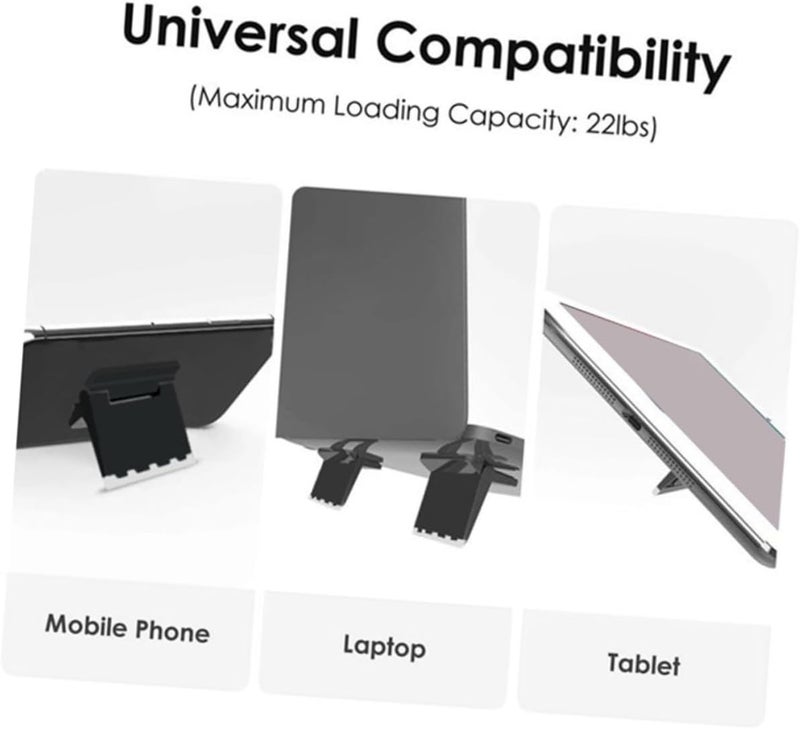 4pcs Portable Laptop Cooling Stand Holder Ergonomic Foldable Laptop Riser for Desktop Use Black Notebook Airflow Elevator Compatible with Most - Image 3