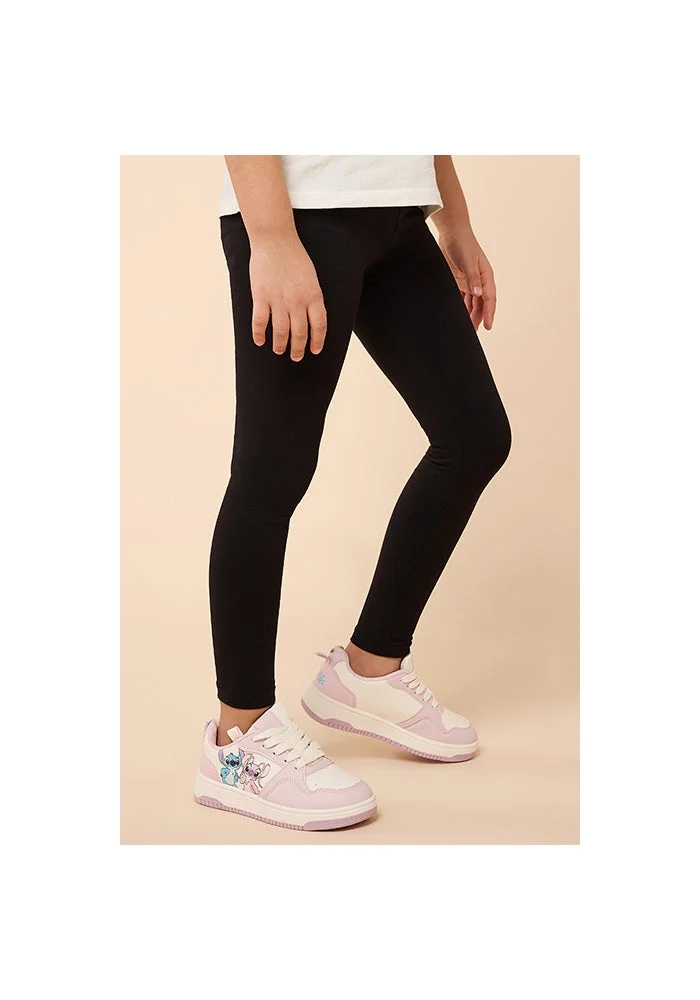 أر أند بي Solid Leggings with Elastic Waist
