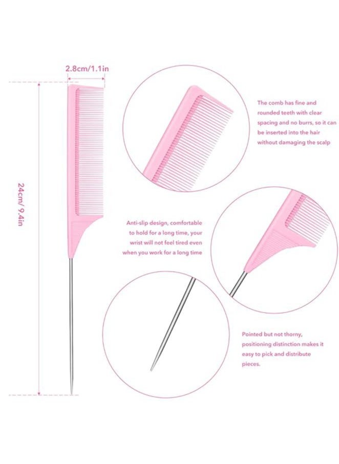 Goolsky Three-Row Hair Comb, Hairdressing Comb with Pointed Stem, Double Head Comb, Styling Eyebrow Brush, Makeup Hairset Brush, 3 Pieces Multifunctional Comb  - Image 3