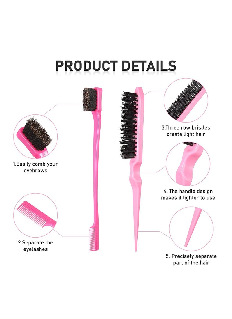 Goolsky Three-Row Hair Comb, Hairdressing Comb with Pointed Stem, Double Head Comb, Styling Eyebrow Brush, Makeup Hairset Brush, 3 Pieces Multifunctional Comb  - Image 4