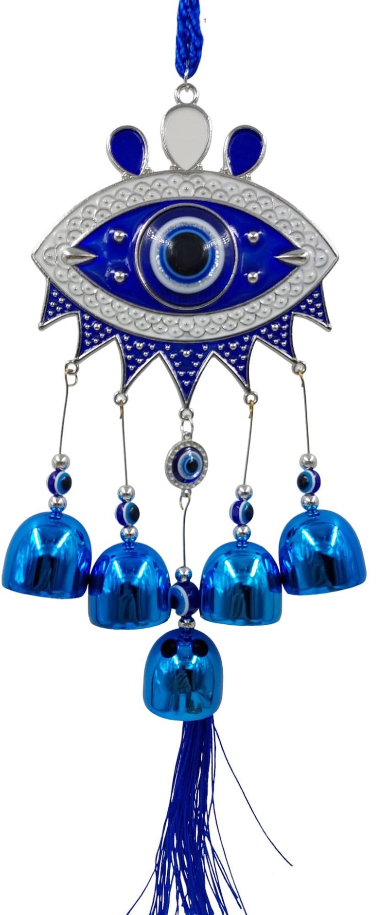 ARTISKRITI Evil Eye Hanging Nazar Battu for Home House Entrance Protection Door Decoration, Car Mirror Hanging, Housewarming Gift (Wind Chime Evil Eye) - Image 3