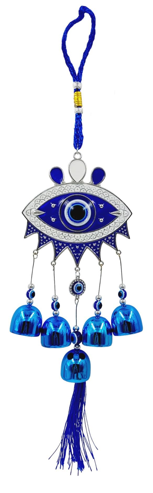 ARTISKRITI Evil Eye Hanging Nazar Battu for Home House Entrance Protection Door Decoration, Car Mirror Hanging, Housewarming Gift (Wind Chime Evil Eye) - Image 4