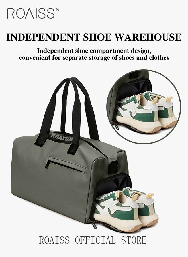 roaiss Multi Functional Large Capacity Carry on Luggage Bag Wet and Dry Separation Shoe Compartment Gym Bag Suitcase with Pull Rod Perfect for Teens Lightweight Waterproof Casual  Short Business Trips Bag  - Image 1