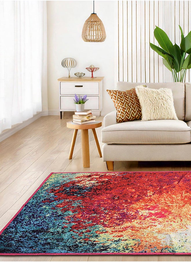 Status Contract Multi Printed Vintage Persian Carpet Rug Runner For Bedroom/Living Area/Home With Anti Slip Backing, 152 X 213 Cm  - Image 1