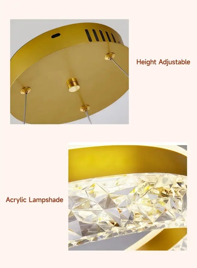 أبيكس ثريا LED عصرية مع خاصية التعتيم عن بُعد | تصميم حلقي أكريليك قابل للتعديل | مصباح معلق ٥٠ واط للمطبخ وغرفة الطعام وغرفة المعيشة | مثالي للديكورات العربية - Image 4