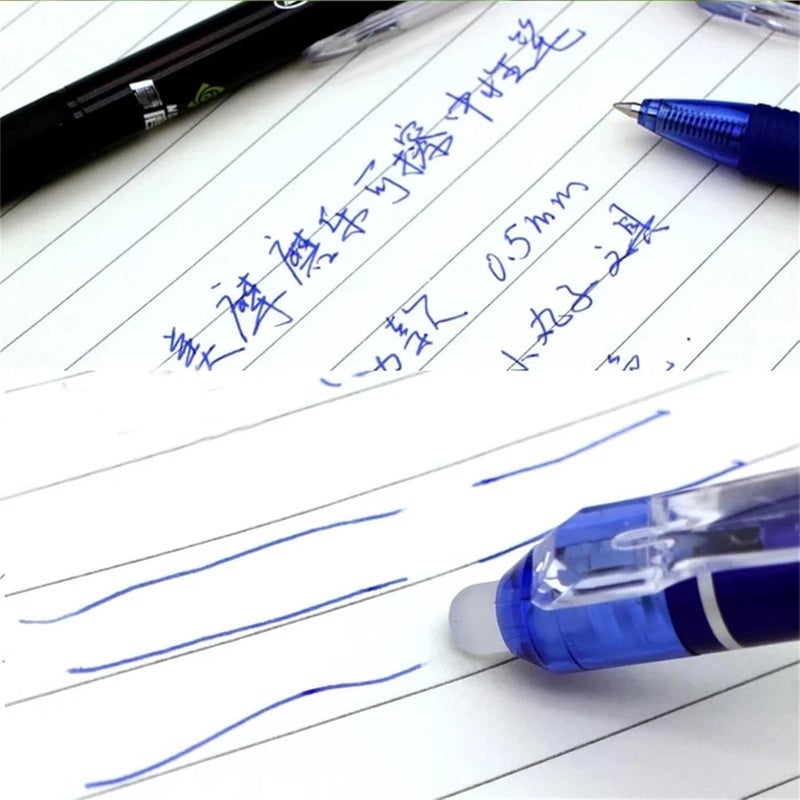 KASTWAVE 12Pcs Erasable Gel Ink Pens - Retractable Pens 0.5mm Blue Ink Smooth Writing Pen Office Supplies School Office Pen for Women Men Girls Boys (Blue Ink) - Image 5