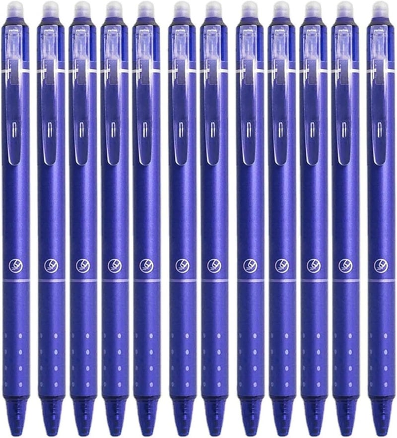 KASTWAVE 12Pcs Erasable Gel Ink Pens - Retractable Pens 0.5mm Blue Ink Smooth Writing Pen Office Supplies School Office Pen for Women Men Girls Boys (Blue Ink) - Image 1