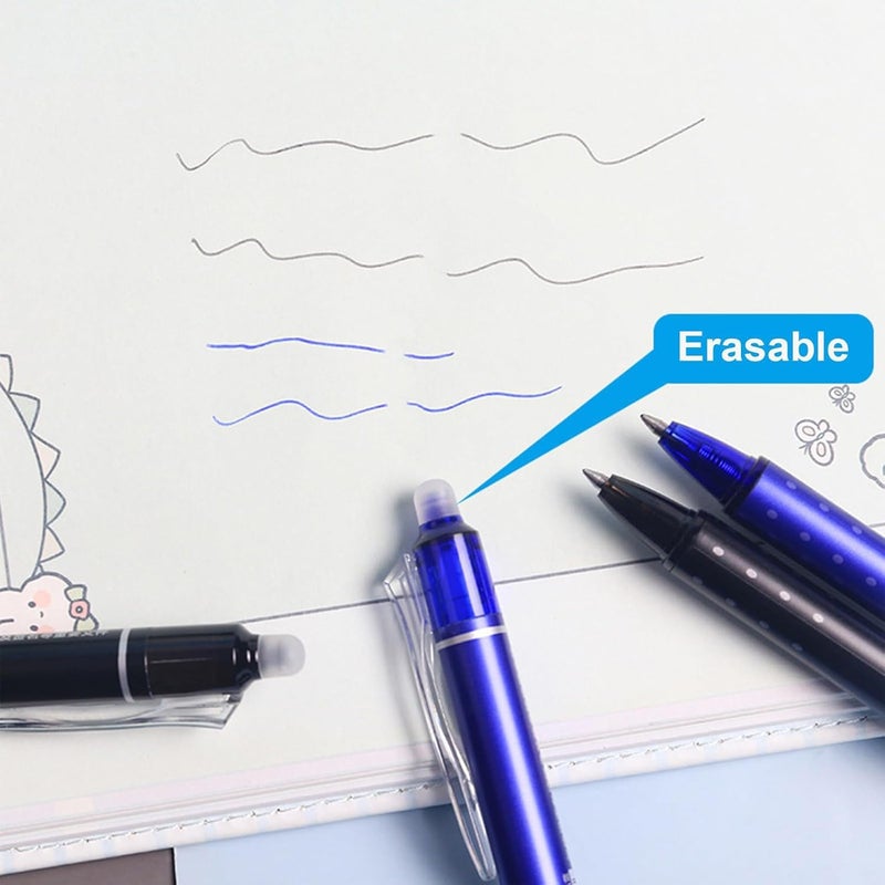 KASTWAVE 12Pcs Erasable Gel Ink Pens - Retractable Pens 0.5mm Blue Ink Smooth Writing Pen Office Supplies School Office Pen for Women Men Girls Boys (Blue Ink) - Image 3
