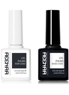 AEENAA Gel Nail Polish Top Coat And Base Coat Soak off UV LED Drying Long Set Clear  - Image 1