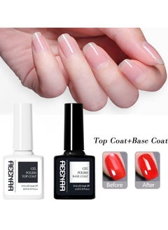 AEENAA Gel Nail Polish Top Coat And Base Coat Soak off UV LED Drying Long Set Clear  - Image 2