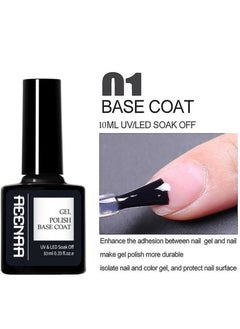 AEENAA Gel Nail Polish Top Coat And Base Coat Soak off UV LED Drying Long Set Clear  - Image 3