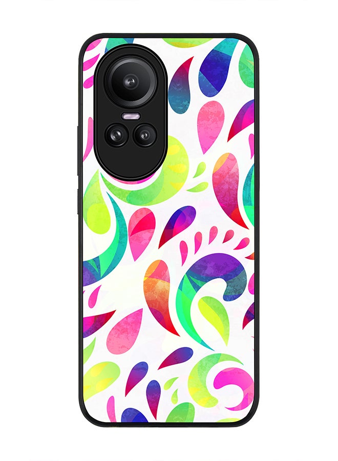 Stylizedd Rugged Black Edge case for Oppo Reno10 / Oppo Reno10 Pro, Custom Slim fit Flexible Anti Drop Thin Phone Case Cover - Floral Blast - Image 1