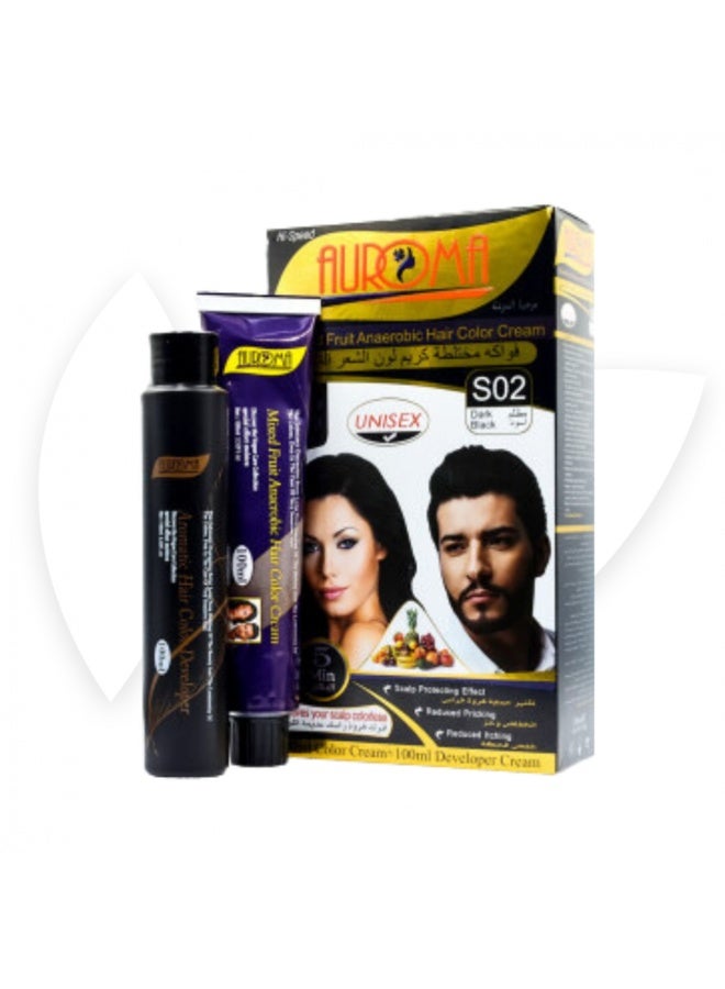 أروما صبغة شعر الاهوائي اسود مظلم S02 من اوروما 200 مل - Image 2