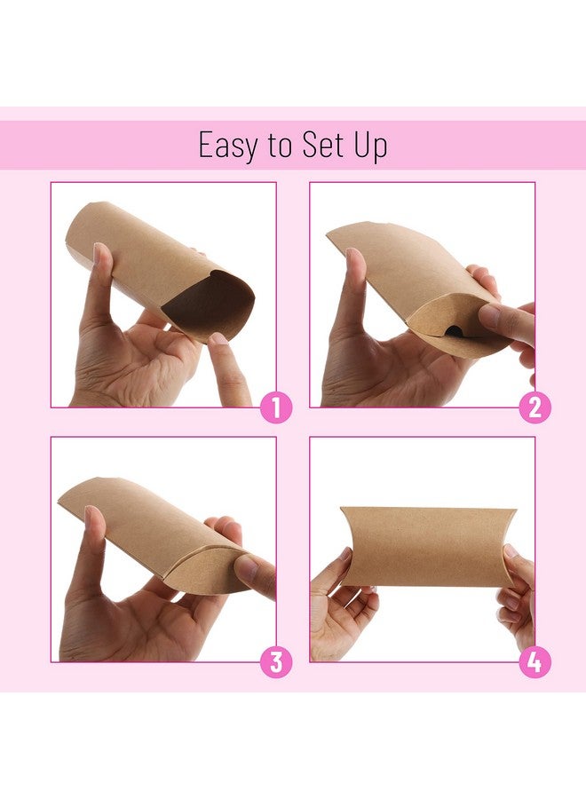 Mr. Pen صناديق وسادة كرافت 6.3X3.4X1.3 إنش 25 عبوة مع خيوط جوت صناديق هدايا كرافت صناديق ورقية للهدايا صندوق وسادة حلوى صناديق وسادة هدايا صناديق هدايا وسادة - Image 4