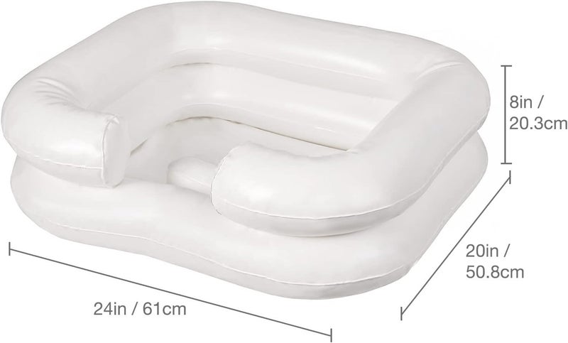DMI Portable Inflatable Shampoo Bowl for Bedside and in Bed Hair Washing Hair Cuts and Hair Coloring for The Elderly Disabled Bedridden and Handicapped White - Image 2
