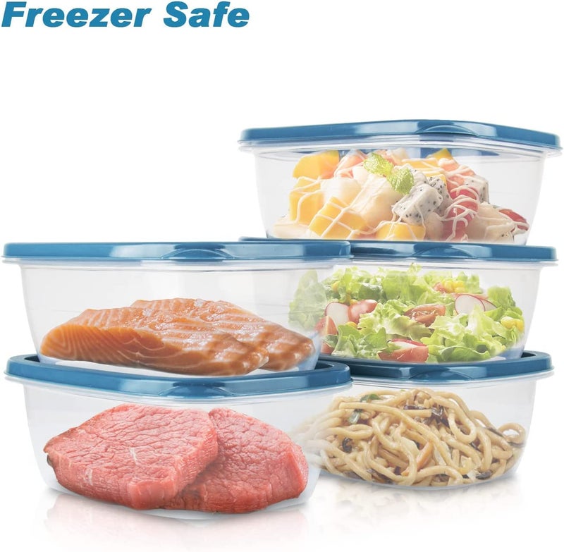 PEDECO 10PCS Food Storage Containers Freezer Microwave safe Food Container Sets BPA Free Plastic Meal Prep Containers & Kitchen Set Lunch Containers use for School Work and Travel 0.53 Quarts Per Box. - Image 2