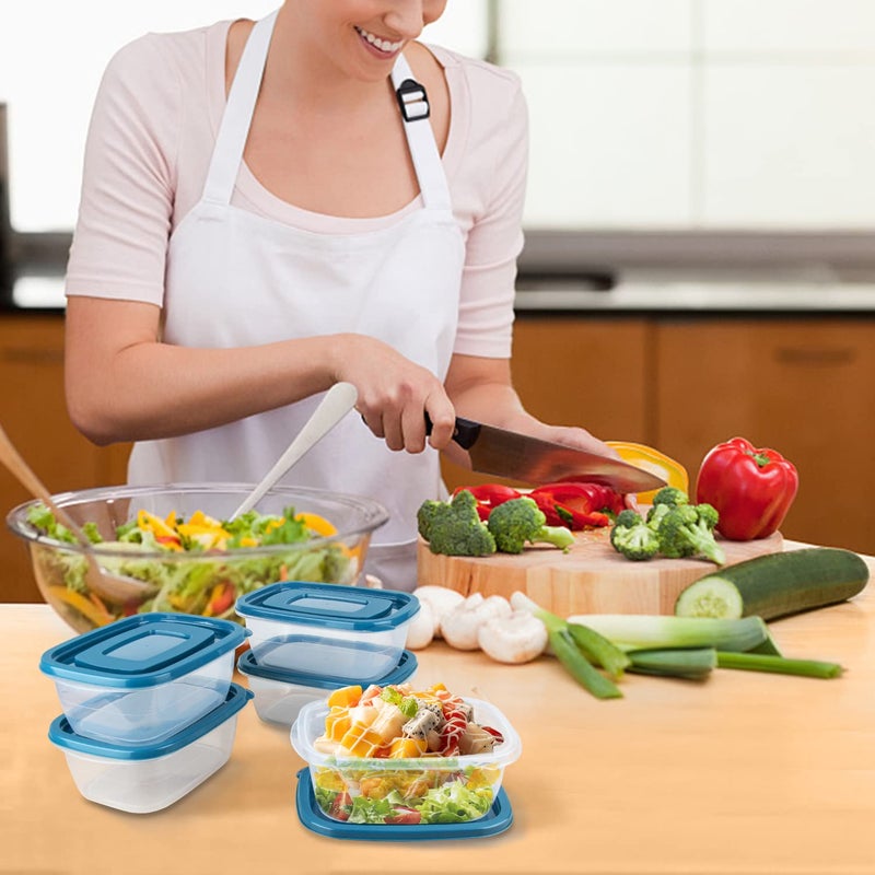 PEDECO 10PCS Food Storage Containers Freezer Microwave safe Food Container Sets BPA Free Plastic Meal Prep Containers & Kitchen Set Lunch Containers use for School Work and Travel 0.53 Quarts Per Box. - Image 3