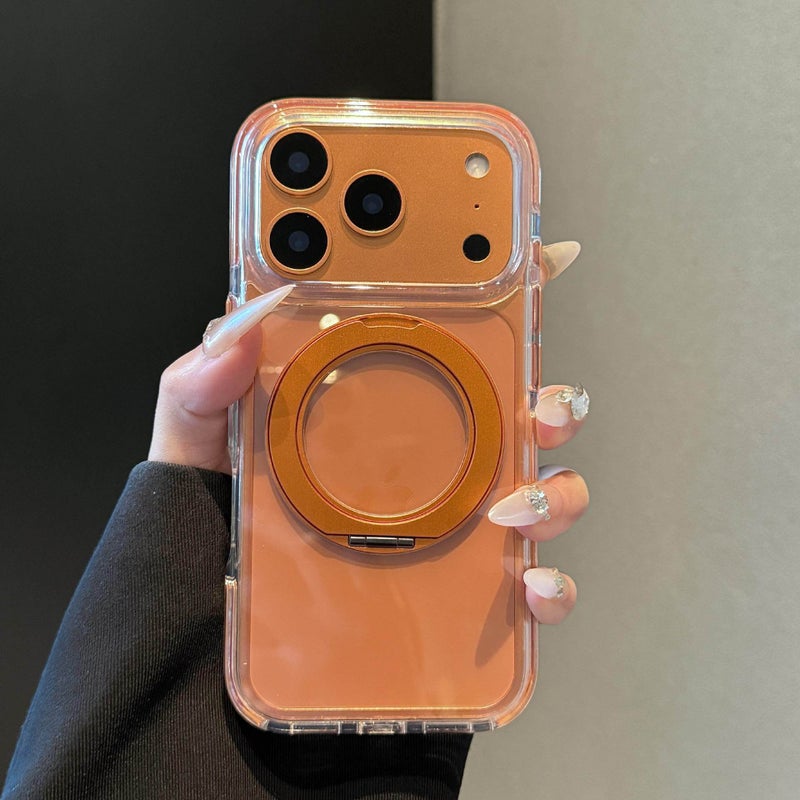 MagSafe iPhone 16 Pro Drop Protection Acrylic for iPhone 16 16 Plus 16 Pro 16 Pro Max and Kickstand in Orange - Image 2
