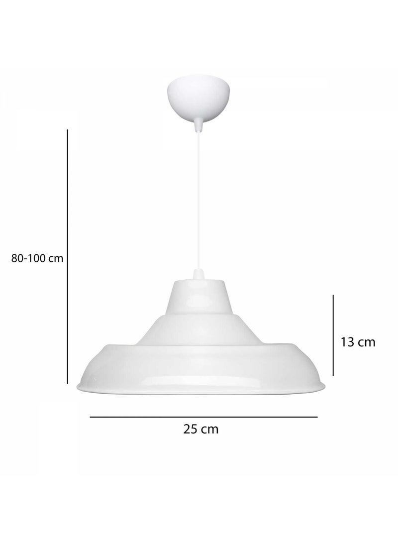 Retro White Pendant Light – Vintage Industrial Style - Image 1