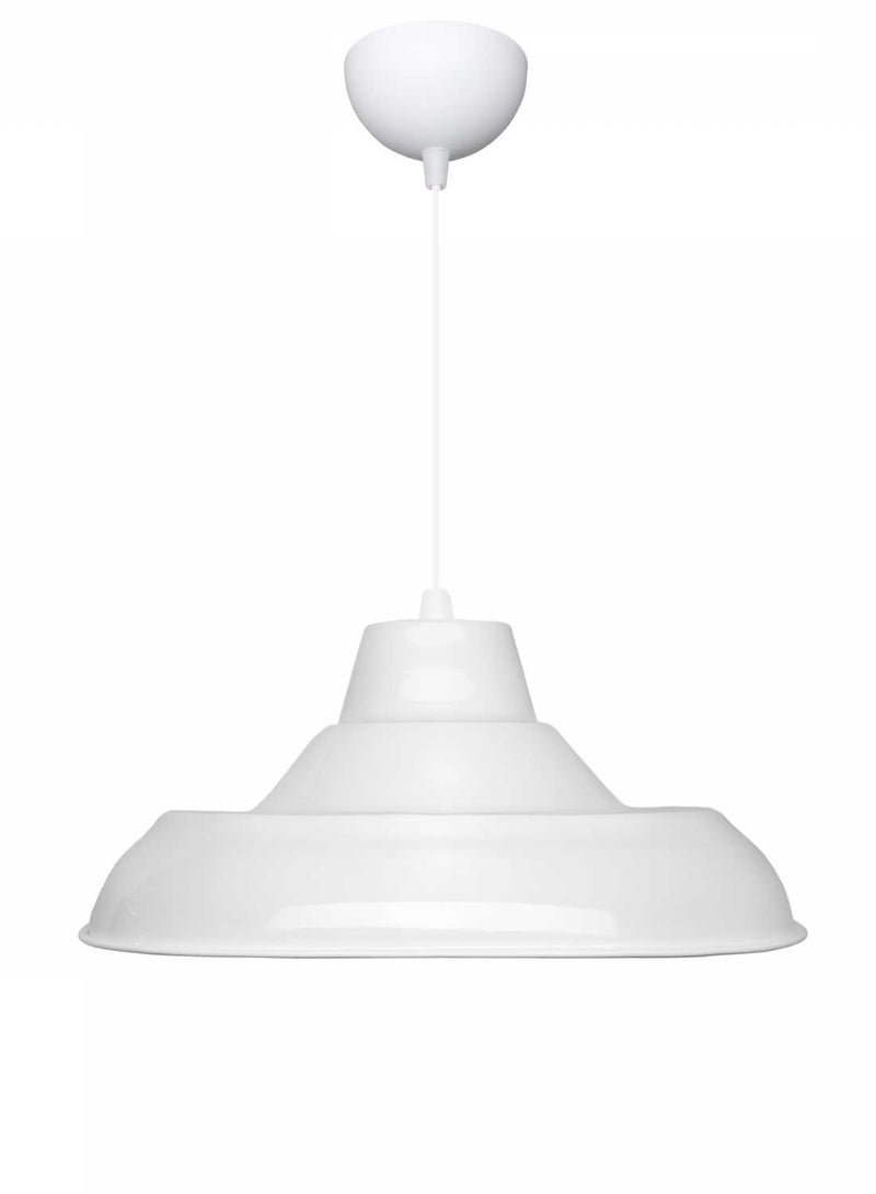 Retro White Pendant Light – Vintage Industrial Style - Image 3