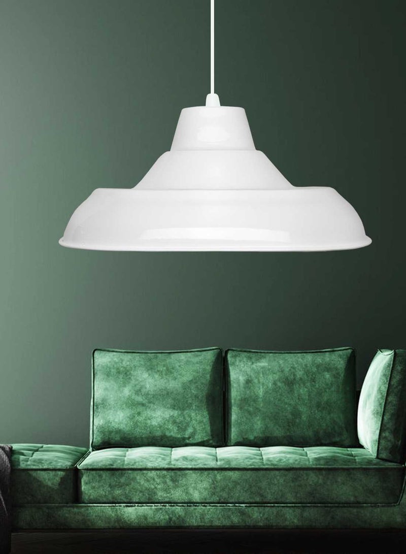 Retro White Pendant Light – Vintage Industrial Style - Image 2