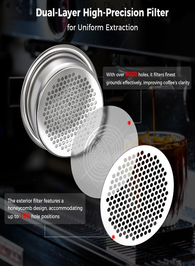 IKAPE 54mm Espresso Filter Basket, 16-18g High Precision Extraction Portafilter Basket, Compatible with 54mm Breville/Sage Espresso Machine(Honeycomb) - Image 4