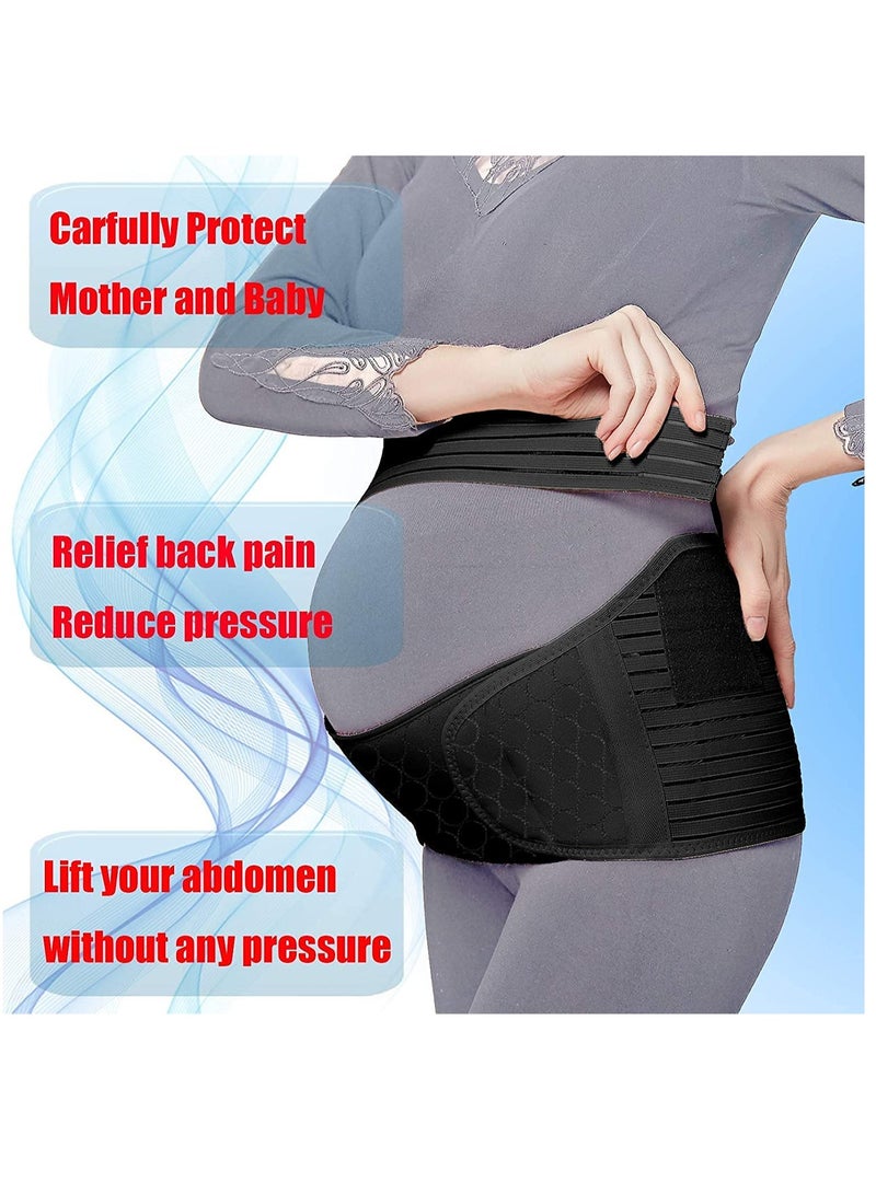 KASTWAVE Care Pregnancy Support Maternity Belt, Waist/Back/Abdomen Band, Belly Brace Black Plus Size - Image 5