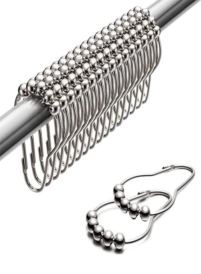 BeGrit حلقات تثبيت ستارة الحمام المعدنية من BeGrit، عبوة من 18 قطعة، حلقات تثبيت ستارة الحمام لقضيب الدش - Image 1