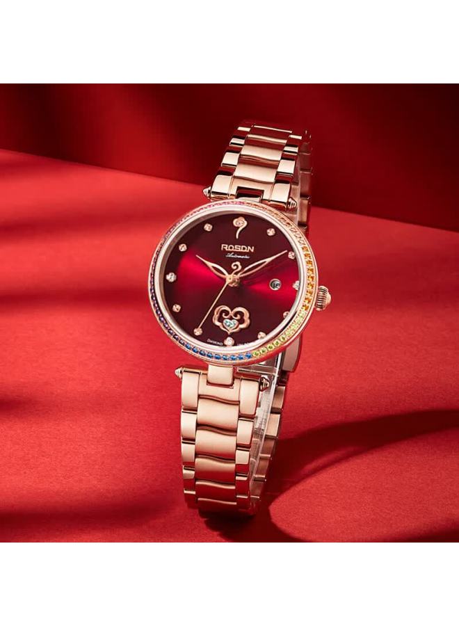 ROSDN Laoston 3.8 Festival Gift 18k Gold Watch Single-minded Women's Gold Mechanical Watch Top Ten Brand Luxury Ladies Watch - Image 4