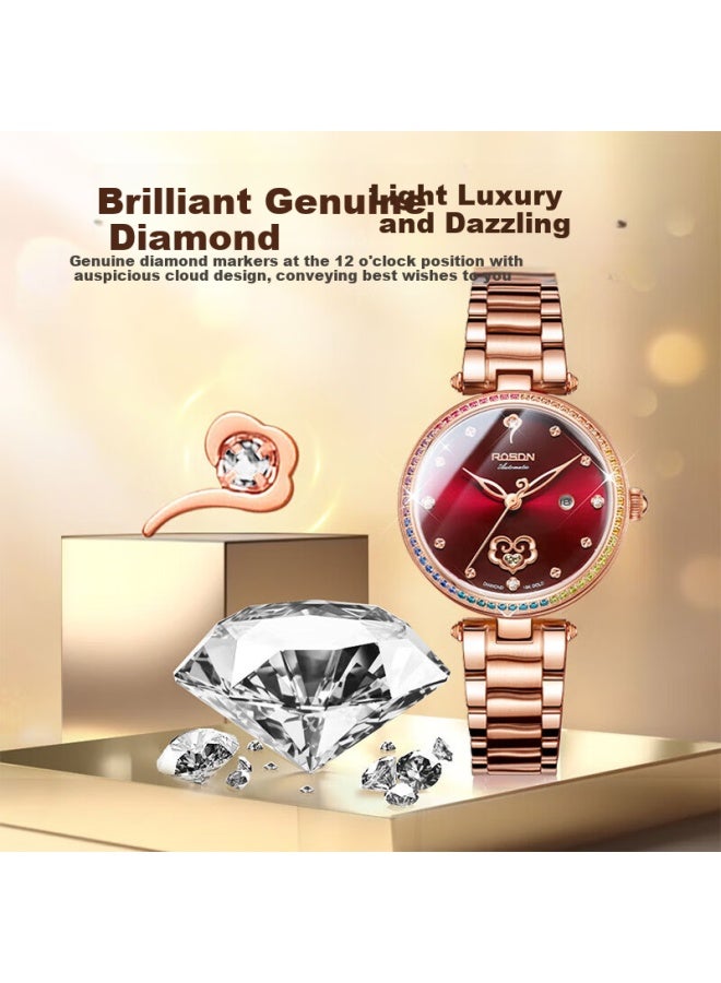 ROSDN Laoston 3.8 Festival Gift 18k Gold Watch Single-minded Women's Gold Mechanical Watch Top Ten Brand Luxury Ladies Watch - Image 1