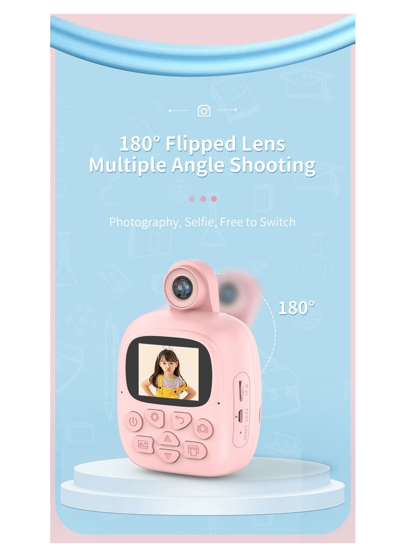 Kids Digital Camera with Instant Printing Portable Mini Camera Thermal Print Selfie Function And Two Inch Instant Print Feature For Children And Pocket Sized Fun
