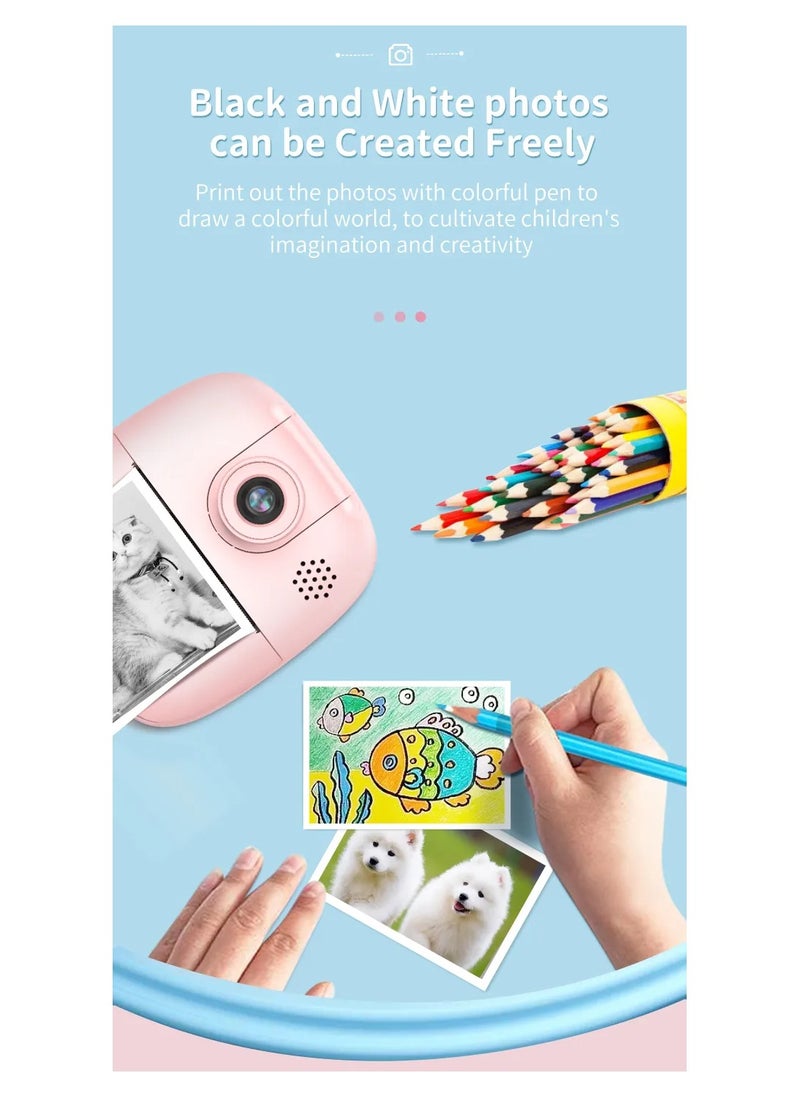 Generic Kids Digital Camera with Instant Printing Portable Mini Camera Thermal Print Selfie Function And Two Inch Instant Print Feature For Children And Pocket Sized Fun  - Image 5