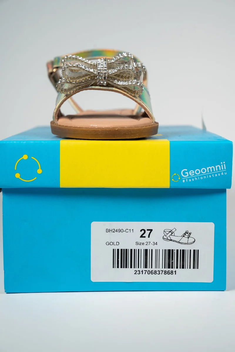 Geoomnii GOLD Geoomnii Girls’ Sandals – Comfortable Casual Sandals for Children, Pre-Teen & Junior Girls for School, Play & Everyday Wear for Women | Best Price UAE