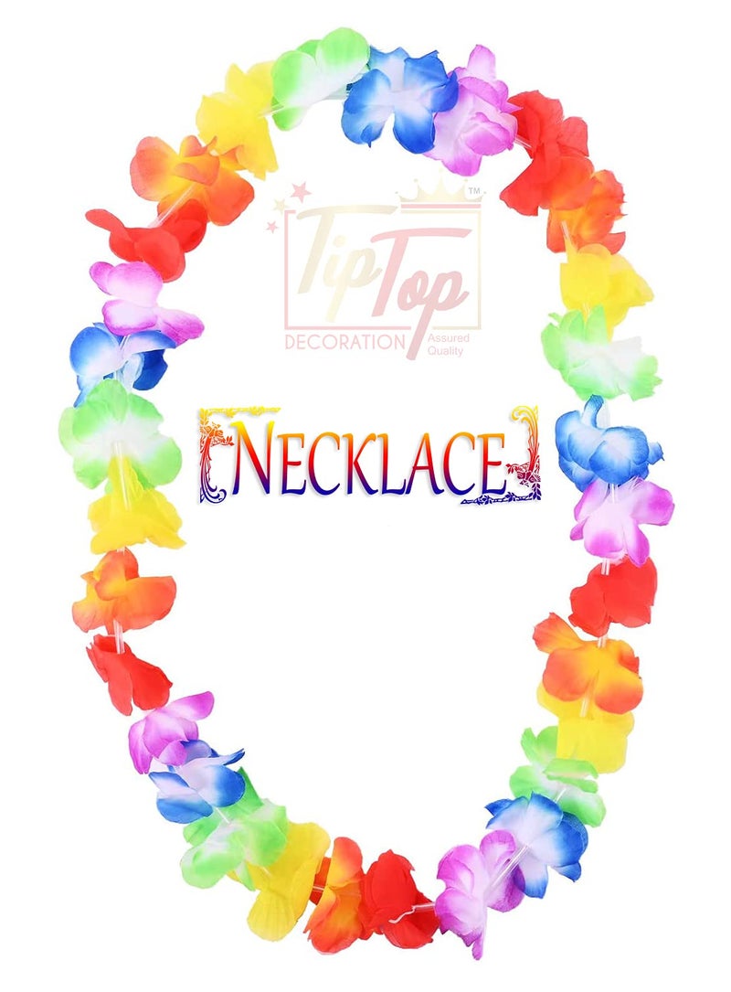 TIPTOP DECORATION TIPTOP DECORATION Premium Luau Hawaiian Leis Flower Garland Necklace Headband Bracelets (Sets of 8 Pieces) (Authentic) - Image 5