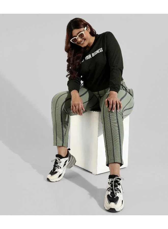 Instafab Plus Women's Forest Green None Of Your Business Top