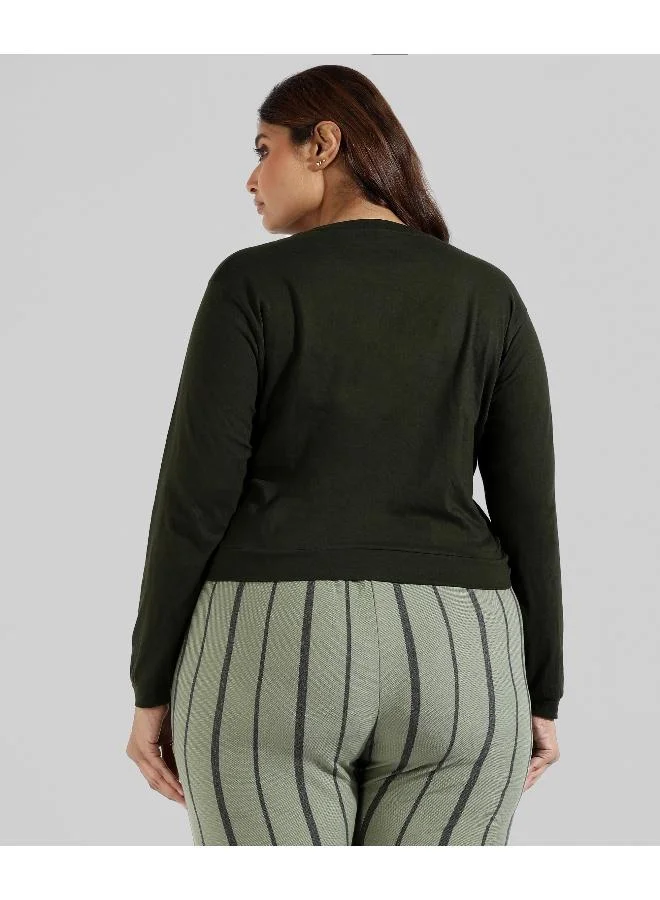 Instafab Plus Women's Forest Green None Of Your Business Top
