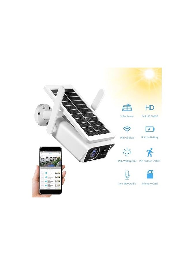 Ona Solar-Powered 1080P Outdoor Security Camera – 2MP, Wireless Wi-Fi, PIR Motion Detection, Night Vision, Two-Way Audio, IP66 Waterproof - Image 2