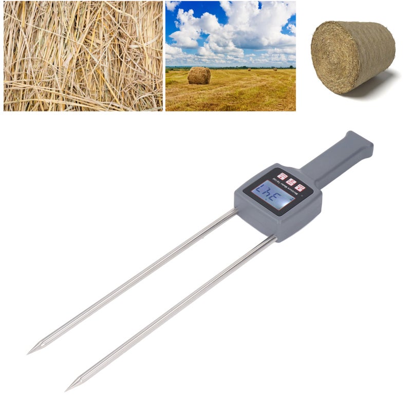 Portable Hay Humidity Meter Backlit Display High Accuracy Hay Humidity Tester for Cereal Straw Forage Grass Bran - Image 1