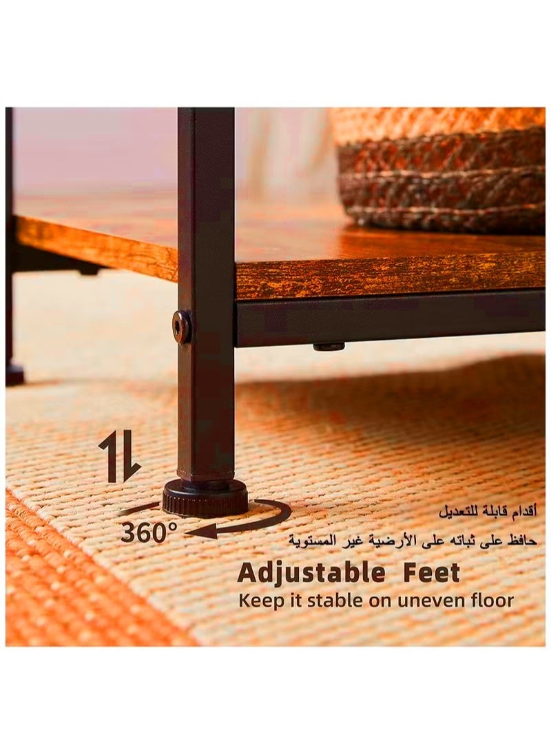 AGD - Adjustable Console Table with Charging Station, Entryway Table, Coffee Corner with Storage Shelf and Power Outlet Entryway Table for Couch Hallway Entrance Living Room - Image 1