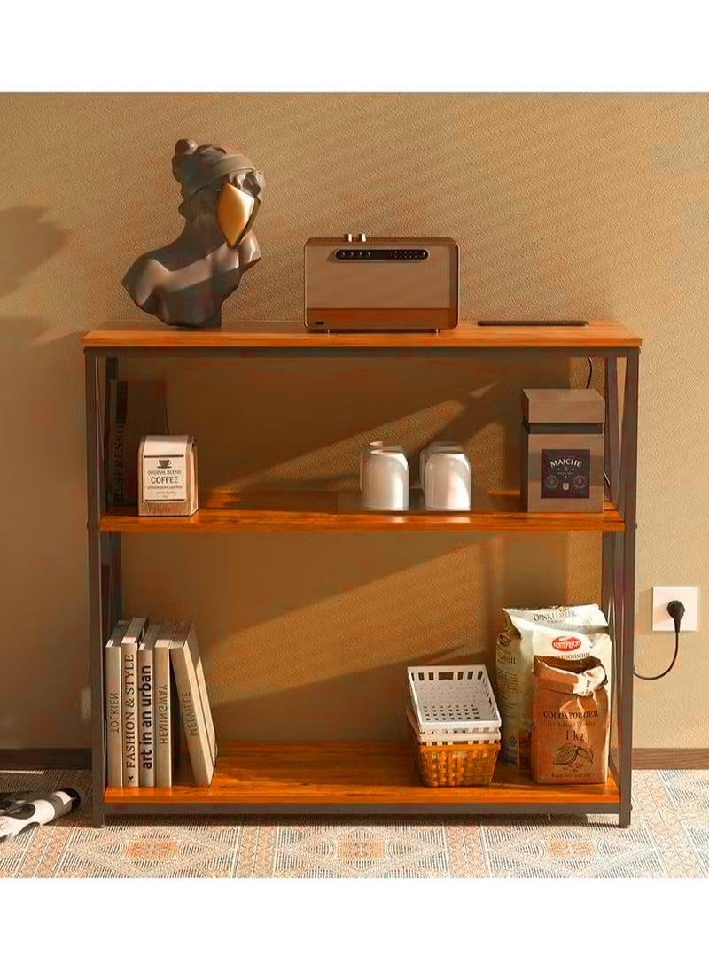 AGD - Adjustable Console Table with Charging Station, Entryway Table, Coffee Corner with Storage Shelf and Power Outlet Entryway Table for Couch Hallway Entrance Living Room - Image 1