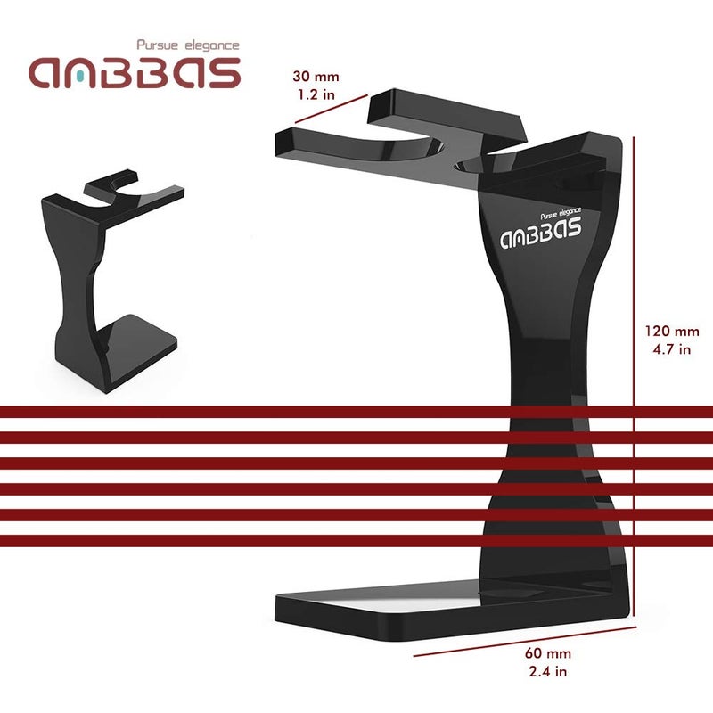 Anbbas Faux Badger Shaving Brush with 3.5 oz Goat Milk Shaving Soap and Bowl Stainless Steel,Black Acrylic Shaving Stand Holer for DE Razor Men Shave Kit - Image 4