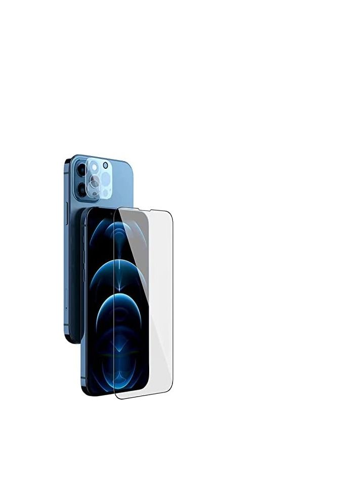 Nillkin Tempered Glass for Apple iPhone 13 Pro (6.1" Inch) 2 in 1 Full Glass Covers Screen Shatterproof + Camera 360 Protective Film Black Color - Image 1