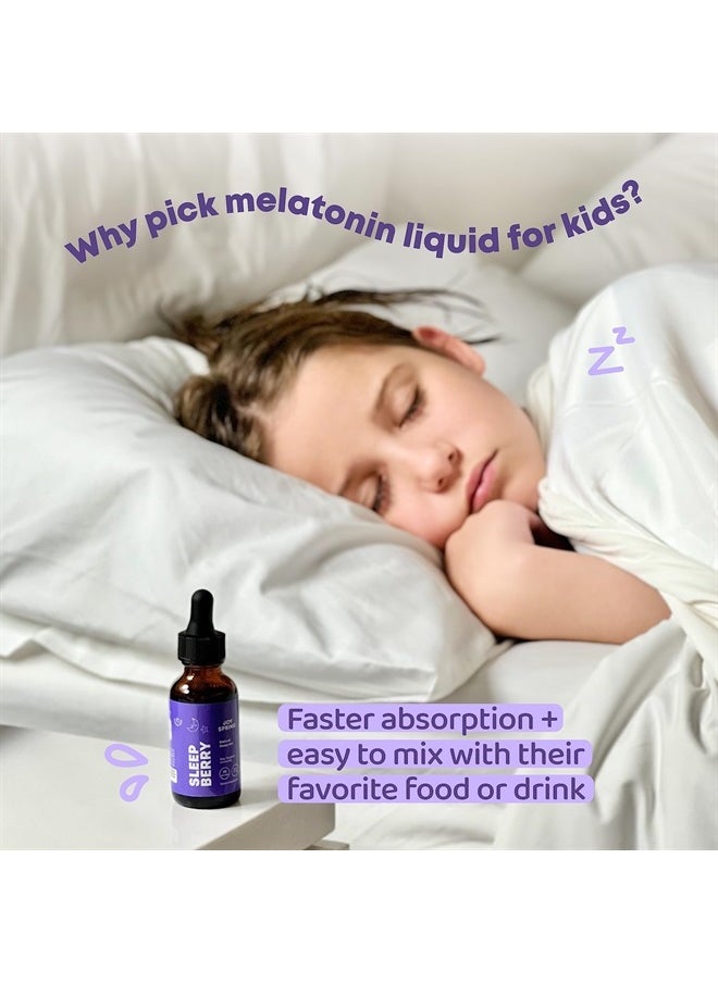 JoySpring - Kids Melatonin Liquid - Liquid Melatonin 3MG with D3 and Elderberry - Sugar Free Liquid Melatonin Kids & Teens Can Enjoy - Melatonin Liquid for Kids Gentle Natural Melatonin Sleep Support - Image 1
