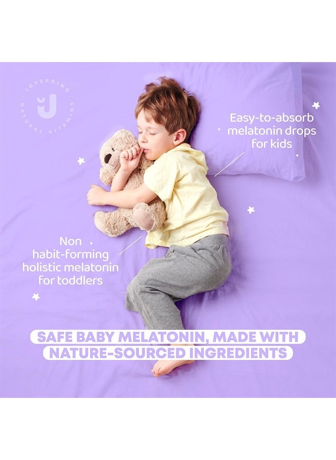 JoySpring - Kids Melatonin Liquid - Liquid Melatonin 3MG with D3 and Elderberry - Sugar Free Liquid Melatonin Kids & Teens Can Enjoy - Melatonin Liquid for Kids Gentle Natural Melatonin Sleep Support - Image 1