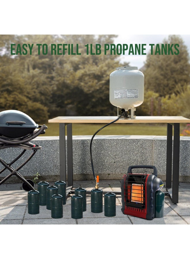 Alloxity محول إعادة تعبئة البروبان Alloxity لأسطوانات 1 رطل، خرطوم محول إعادة تعبئة البروبان بطول 3 أقدام، محول إعادة تعبئة أسطوانة البروبان 1 رطل المتين، محول إعادة تعبئة أسطوانة البروبان 1 رطل، محول إعادة تعبئة زجاجة البروبان - Image 1